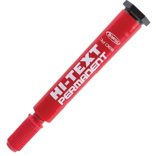 Hi-Text Markör Permanent Kesik Uçlu Kırmızı 830PC