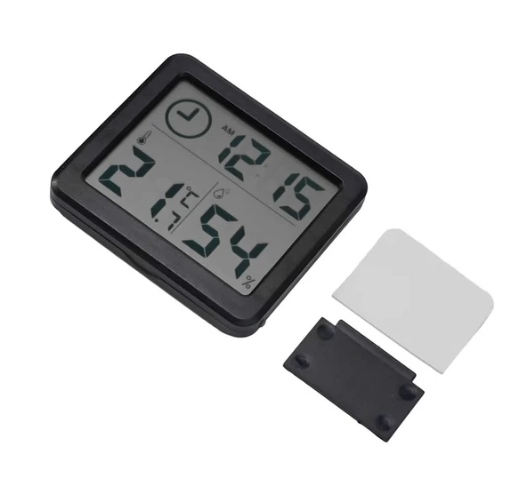 Saat Nem Sıcaklık Ölçer Zaman Hava Durumu Isı Gösterge Dijital Ekran Termometre Ev Oda Ofis Kuluçka Sera Depo Medikal - Resim 5