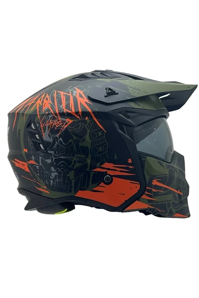 SWAY - FS-X1 SEUL WARRIOR FULLFACE KASK - SİYAH YEŞİL TURUNCU - Large Beden - 4