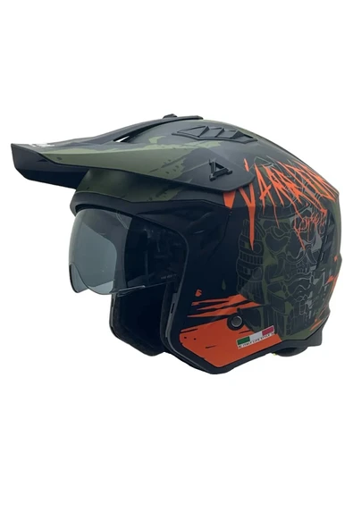 SWAY - FS-X1 SEUL WARRIOR FULLFACE KASK - SİYAH YEŞİL TURUNCU - Large Beden - 3
