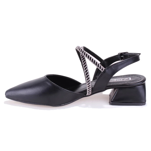 Dagoster DZA07-1143311 Siyah Klasik Topuklu Kadın Ayakkabı - Resim 3