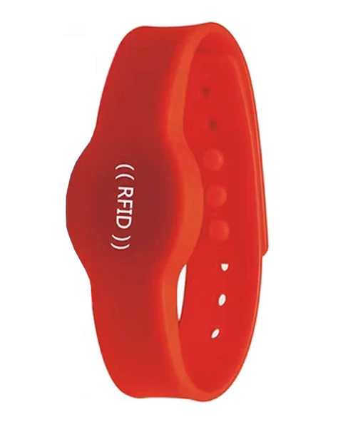 13.56Mhz Rfid Manyetik Bileklik Kırmızı Su Geçirmez Silikon Proximity Göstergeç 13.56 Mhz Kapı Geçiş Personel Takip Depo Havuz ISO1443-3A ürün görseli
