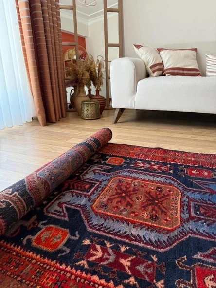 115x310 cm Canlı Renkli Yolluk, El Dokuma NostaljikHalı, Mükemmel Kondisyonlu Yolluk, Ev ve Ofis Dekoru - 3