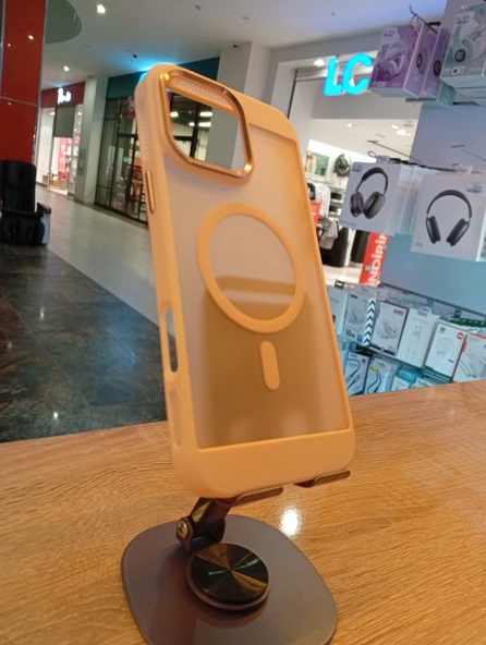 İPhone 14 Pro Max Uyumlu MagSafe Özellikli Kılıf Arka Yüzü Kılıf Renginde Mat Kapak Darbe Koruma Kapak - 4