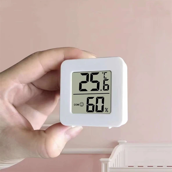 45mm Mini Nem Sıcaklık Ölçer Hava Durumu Isı Gösterge Dijital Ekran Termometre Ev Oda Ofis Kuluçka Sera Depo Medikal - 5