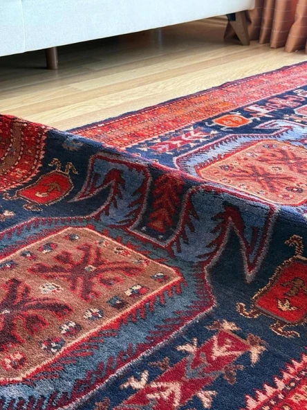 115x310 cm Canlı Renkli Yolluk, El Dokuma NostaljikHalı, Mükemmel Kondisyonlu Yolluk, Ev ve Ofis Dekoru - 8