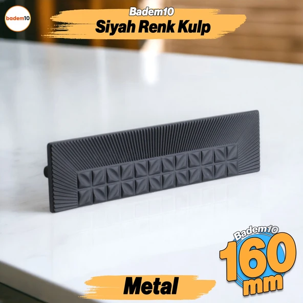 Kayı Metal Siyah Kulp 160 mm -16 cm Mobilya Çekmece Mutfak Dolabı Dolap Kapak Kulpları Kulb Kulpu