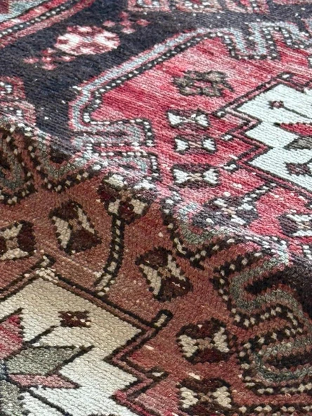 100x305 cm Eşsiz Desenli El Dokuma Yolluk, koyu Renkli Vintage Halı, Harika Kondisyonlu Bohem Tarzı Modern Yolluk - 3