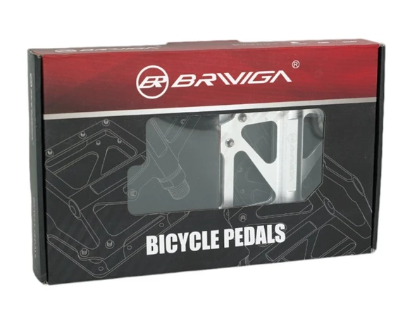 BRIVIGA PEDAL PDL-3304 PLAT ALÜ CNC CR-MO MİL RUL. GÜMÜŞ 110x111x23mm 320g - 2