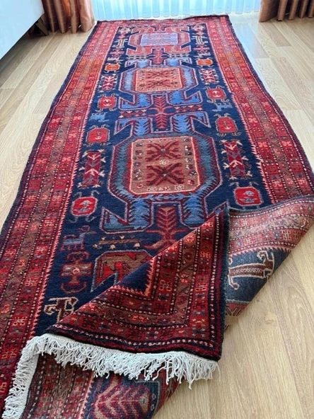 115x310 cm Canlı Renkli Yolluk, El Dokuma NostaljikHalı, Mükemmel Kondisyonlu Yolluk, Ev ve Ofis Dekoru - 7