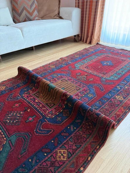 108x303 cm Vintage Nadir Desenli Yolluk, El Dokuma Anadolu Yolluk, Şık ve Benzersiz Halı, Harika Ev Dekoru - 5