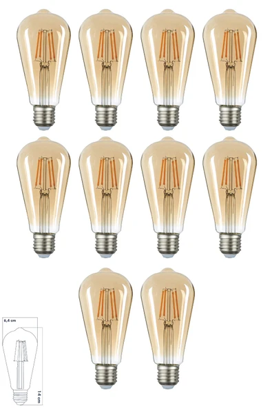 LED E27 St64  Armut Ampul 8W 2500K Gün Işığı ERD-53 - 1