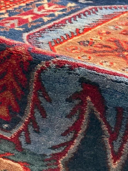 115x310 cm Canlı Renkli Yolluk, El Dokuma NostaljikHalı, Mükemmel Kondisyonlu Yolluk, Ev ve Ofis Dekoru - 2