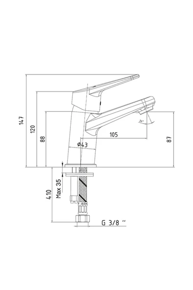 E.C.A. Niobe 102188053 Lavabo Bataryası - Resim 3