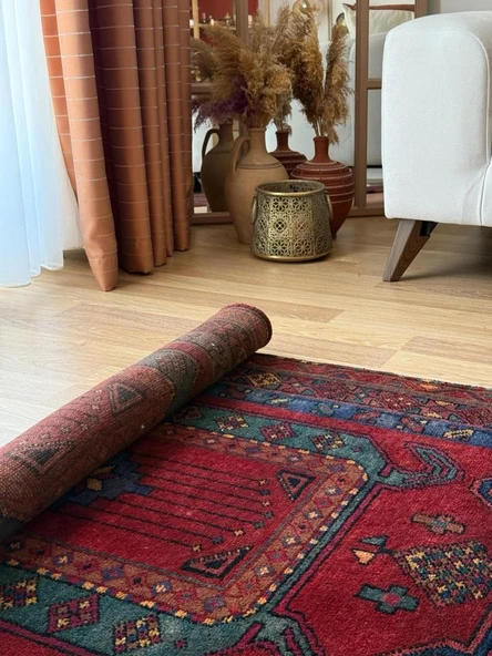 108x303 cm Vintage Nadir Desenli Yolluk, El Dokuma Anadolu Yolluk, Şık ve Benzersiz Halı, Harika Ev Dekoru - 8