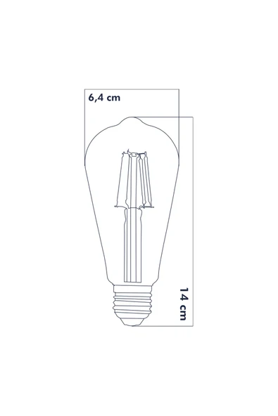 LED E27 St64  Armut Ampul 8W 2500K Gün Işığı ERD-53 - 2