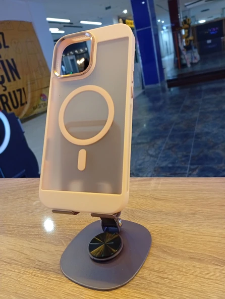 İPhone 14 Pro Max Uyumlu MagSafe Özellikli Kılıf Arka Yüzü Kılıf Renginde Mat Kapak Darbe Koruma Kapak - 2