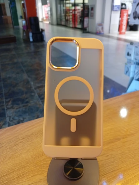 İPhone 14 Pro Max Uyumlu MagSafe Özellikli Kılıf Arka Yüzü Kılıf Renginde Mat Kapak Darbe Koruma Kapak