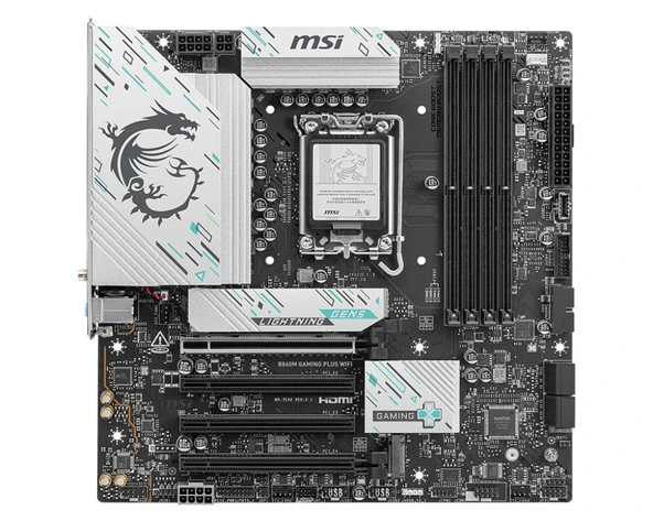 MSI B860M GAMING PLUS WIFI SOKET 1851 DDR5 8600MHZ(OC) 3xM.2 1x TB4 HDMI DISPLAY 5G LAN WIFI 7 mATX - 2