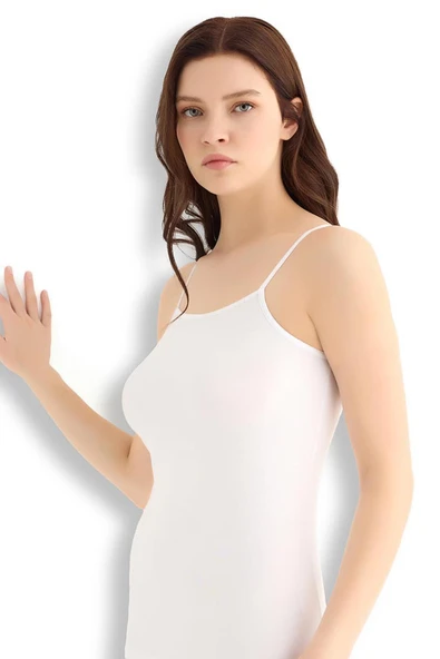 Jiber Kadın Likralı Pamuklu İp Askılı Atlet