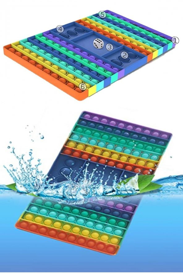Pop It Push Bubble Fidget Satranç Tavla Popit Zihinsel Stres Giderici Oyuncak