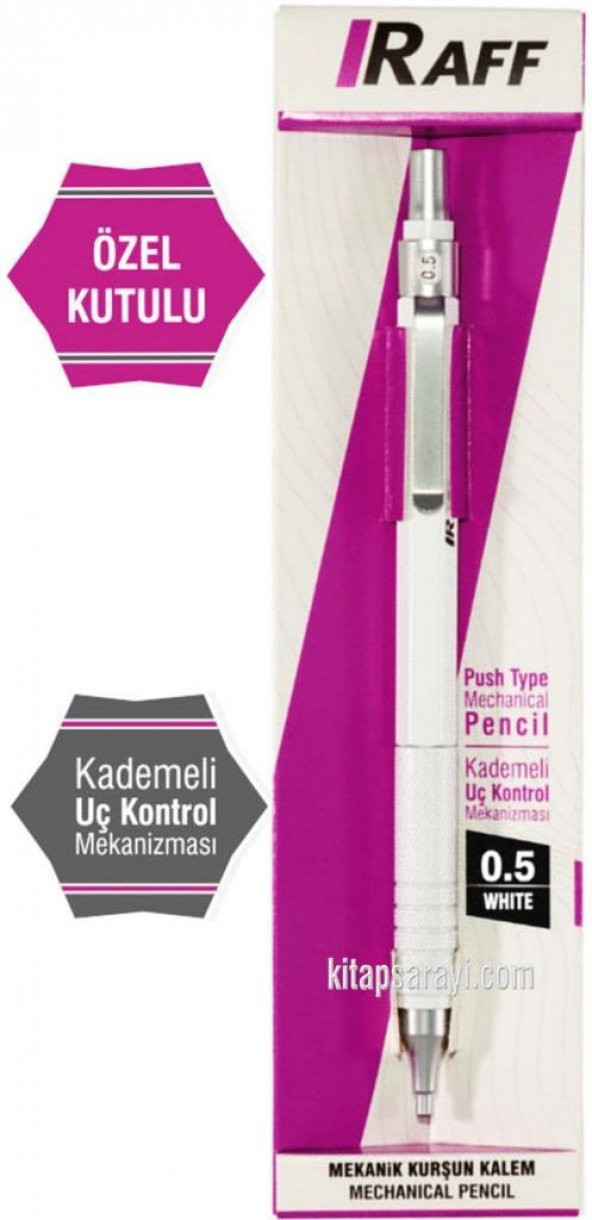 Raff 0.5 mm Metal Versatil Kalem Beyaz - 1