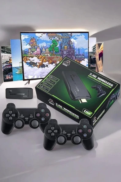 Game Stick 2000 Oyunlu 2.4G Kablosuz Çift Kol Yüksek Hassasiyetli Wireless - 3