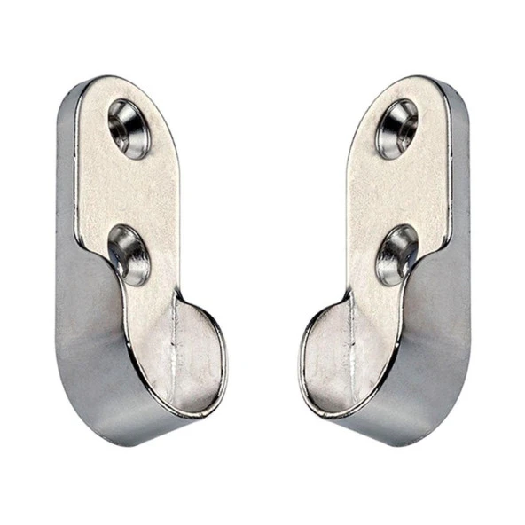 Nobel Askı Flanşı Krom Oval Dolap Elbise Askı Aparatı (2 ADET) - 4