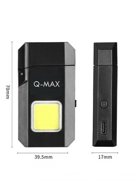 PS-M8 Mini Şarjlı Elektronik Çakmak Cob Led Işıklı El Feneri Type-C Şarjlı Gazsız 2in1 - 2