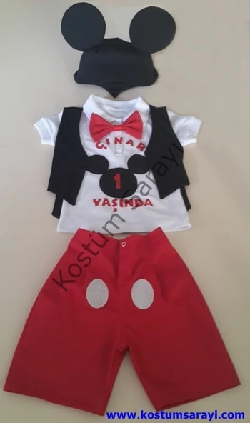 Bebek Mickey Mouse Doğum Günü Kostümü - Resim 2