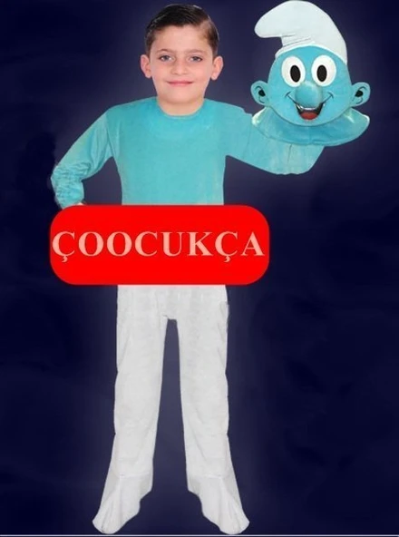 Çocuk Şirinler Kostümü - Resim 3