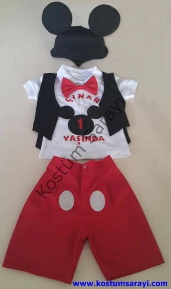 Bebek Mickey Mouse Doğum Günü Kostümü