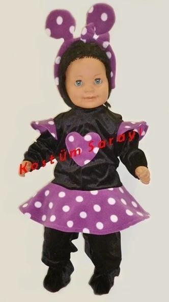 Bebek Minnie Mouse Kostümü Taçlı - Resim 3