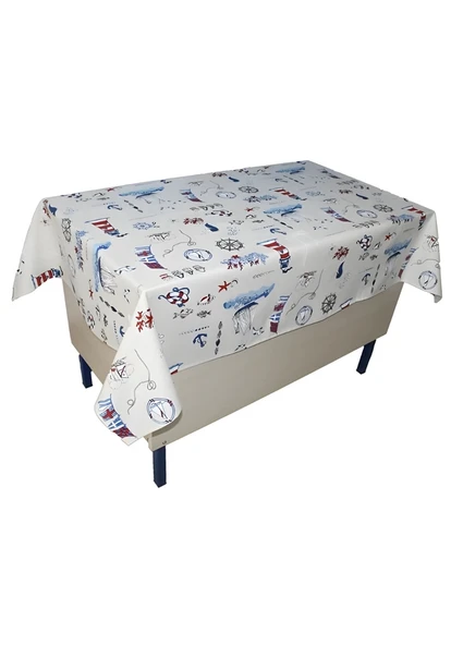 Deniz Desenli Öğretmen Masa Örtüsü (Pamuklu-Düz)