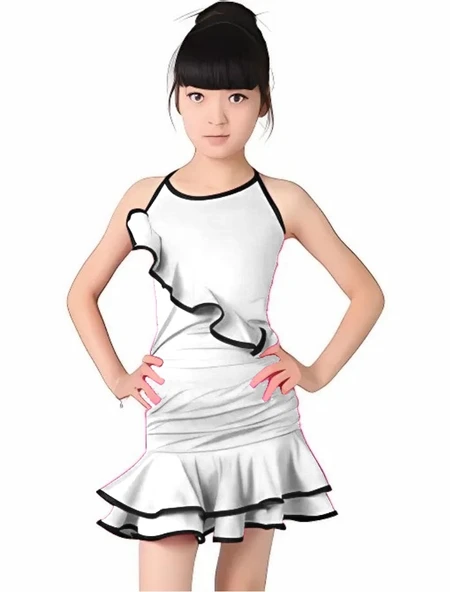 Kız Latin Dans Kostümü - Resim 7