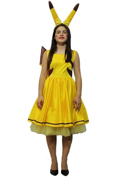 Yetişkin Bayan Pikachu Kostümü - 2
