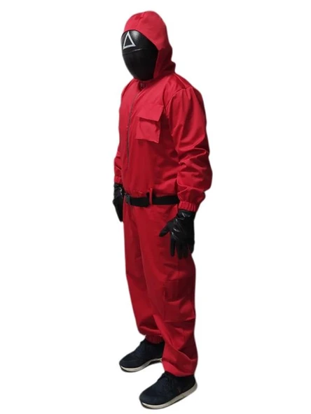 Üçgen Squid Game Kostümü Yetişkin | Kalamar Oyunu Kostümü - Resim 4