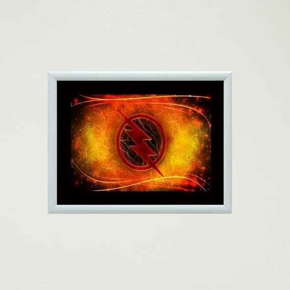 The Flash Amblemi Çerçeveli Poster Tablo - 3
