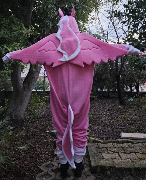 Unicorn Kostümü Yetişkin | Unicorn Pijama Tulum Kostüm Pembe - Resim 5