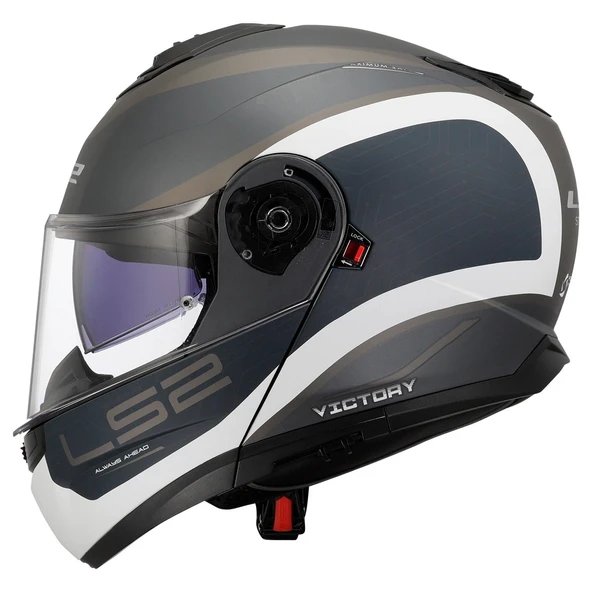 LS2 STROBE 2 VICTORY MAT GRİ-MAVİ-KUM KASK - Resim 2