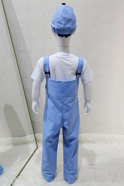 Bahçıvan Tulum ve Şapka Set Açık Mavi - 3