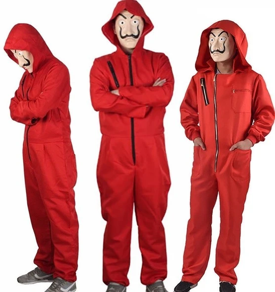 Yetişkin La Casa De Papel Kostümü Lüks - 5