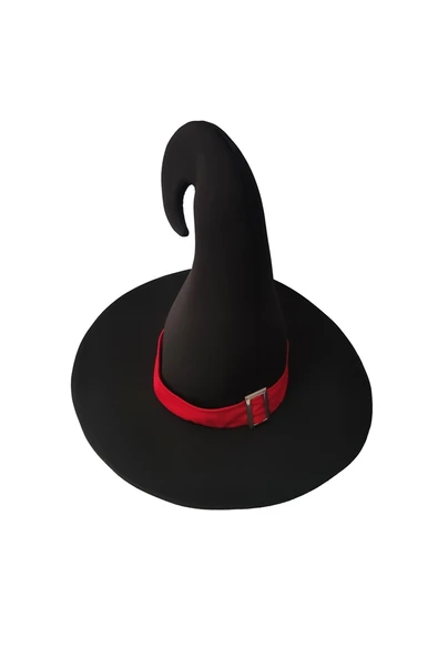 Cadı Şapkası Bükümlü Toka Detaylı Siyah - Resim 3