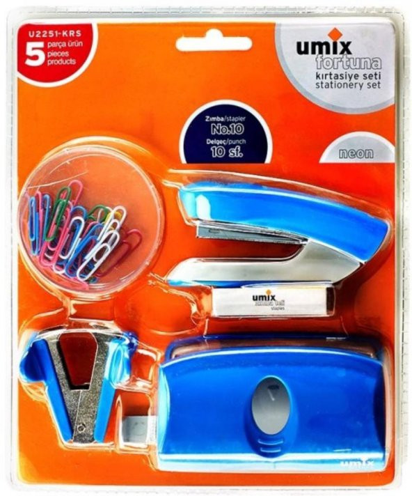 Umix Kırtasiye seti Mavi Ataçlı