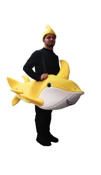 Baby Shark Kostümü Yetişkin Sarı - 2