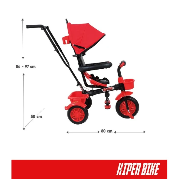Rival Rv501 Hiper Bike Ebeveyn Kontrollü 3 Tekerli Çocuk Bisikleti Siyah - 7