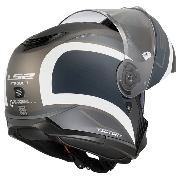 LS2 STROBE 2 VICTORY MAT GRİ-MAVİ-KUM KASK - Resim 8