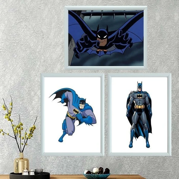 Batman Üçlü Takım Çerçeveli Poster Tablo - 3
