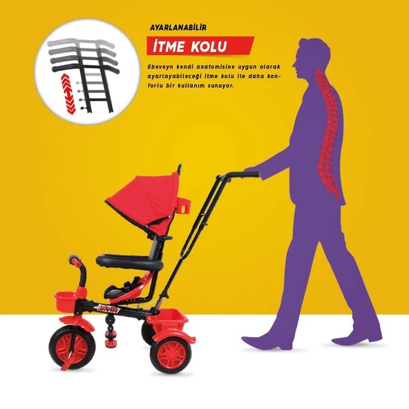 Rival Rv501 Hiper Bike Ebeveyn Kontrollü 3 Tekerli Çocuk Bisikleti Siyah - 3