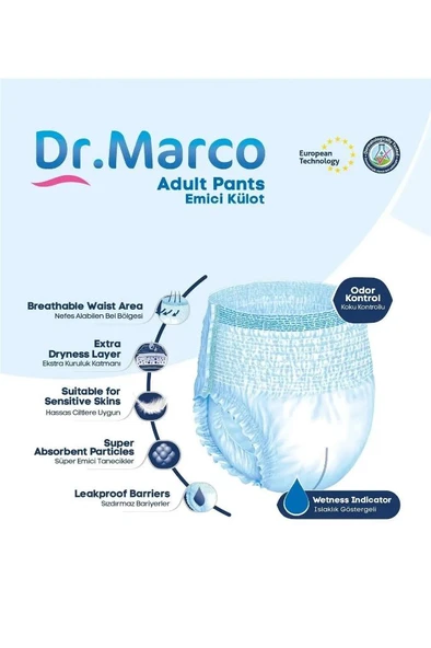 Dr. Marco Hasta Bezi Emici Külotlu Orta Boy ( M) 60 adet - 2 Paket - 4
